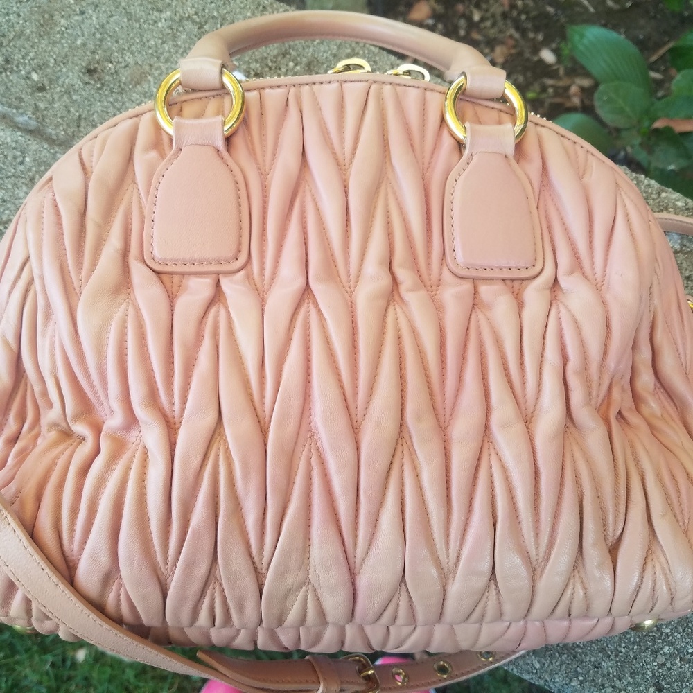 SALE! Miu Miu Bowler Dusty MedNappa  BAG - Picture 3 of 8